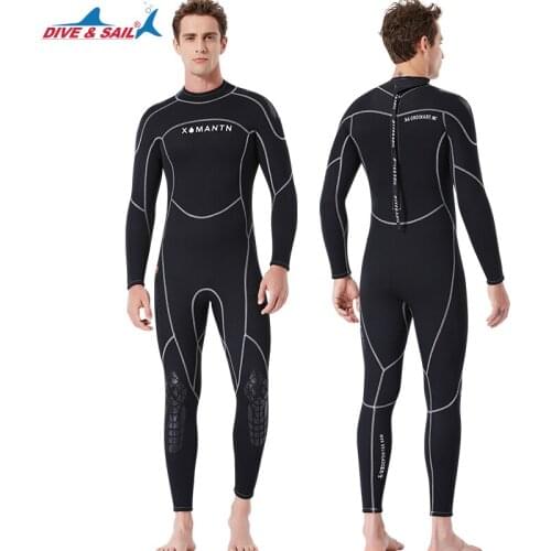 Men 3 mm Black Wetsuit neoprene Freediving spearfishing Diving suit snorkel swimsuit Super Elastic surfing long wetsuit