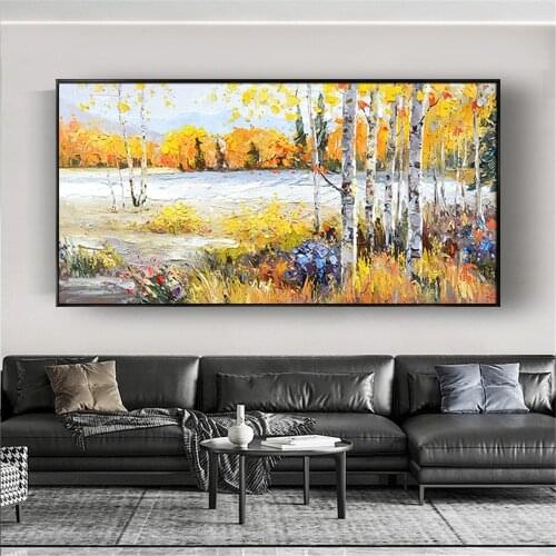 New 100% Hand Painted Abstract tree Art Wall Picture Handmade landscape Tree Canvas Oil Painting For Living Room Home Decor