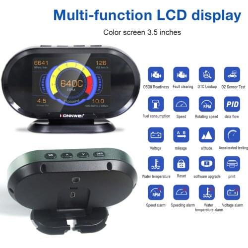 NEW KW206 OBD2 Car Fault Scanner and Head-up Display OBD2 Car Diagnostic Scanner with 3.5 inch TFT Color Screen 16 Pin Connector