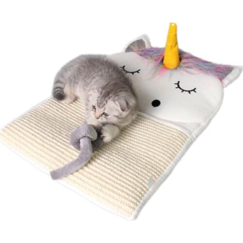 Adorable Cat Scratcher Bed Mat Pad Cat Scratch Board Scratching Post Kitten Grinding Nail Hanging Cat Scratcher Sisal Hemp Toys