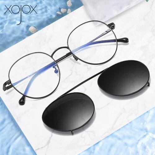 XojoX Mens Sunglasses Women Vintage Myopia Glasses Frame Polarized Sun Glasses Hook Set Metal Eyewear Frame UV400