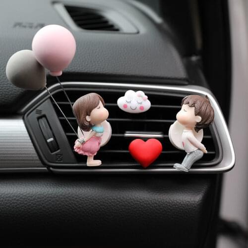 Cute Lovely Car Refresher Air freshener Creative Cartoon Style Car Fragrance Couple Girl Boy Car Air Vent Perfume Decoration