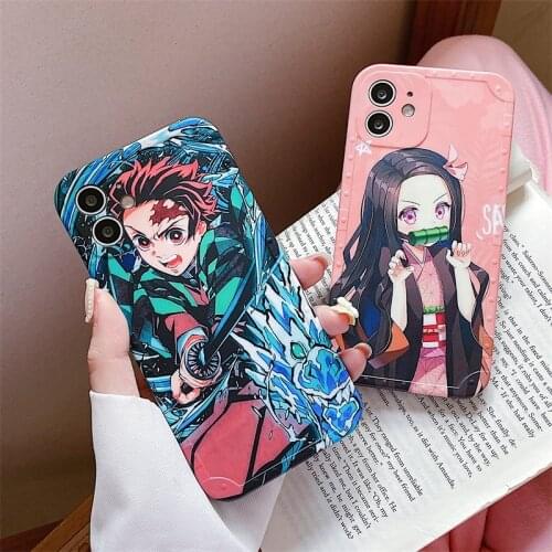 Luxury Japan Anime Demon Slaye Protective Silicone Soft Case For IPhone 11 12 Pro X Xr Xs Max SE2 Shockproof Phone Cover Fundas
