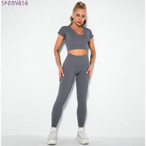 Fitness yoga sportswear professional running seamless fitness bra trousers comfortable and breathable sportswear two-piece suit