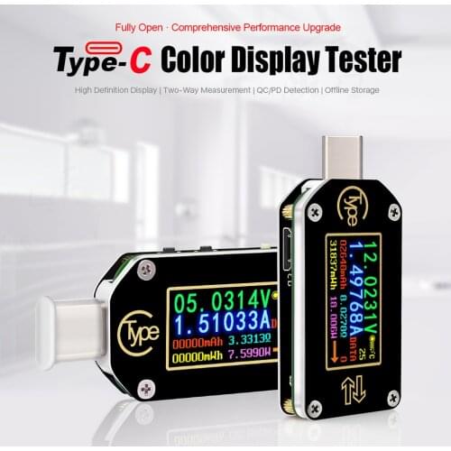 Type-C USB tester DC Digital voltmeter amperimetor voltage current meter ammeter detector power bank charger indicator