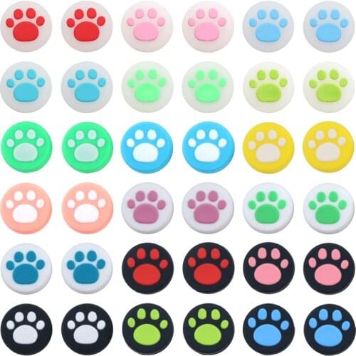 YuXi 2pcs Cat Paw Silicone Thumb Stick Grip Cap For Nintend Switch Lite NS Joy-Con Controller Joycon Joystick Cover