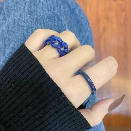 Chain Pattern Women Rings Wholesale Bulk Resin Stylish Chunky Rings