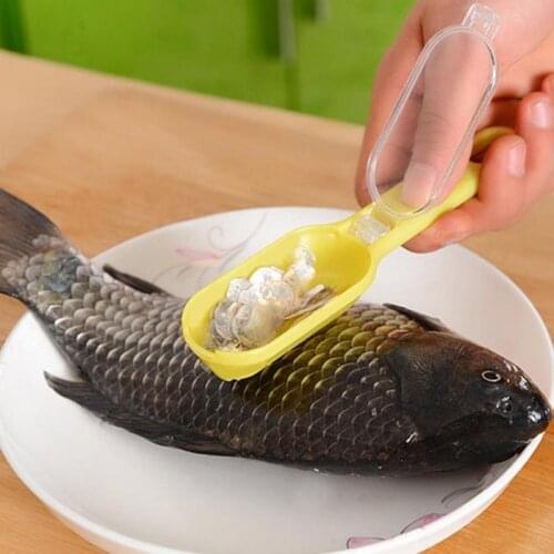 1PC Fish Scraping Scales Device Cleaning Tool Fish Skin Scraper Peeler Remover Home Kitchen Gadgets Cooking Tools