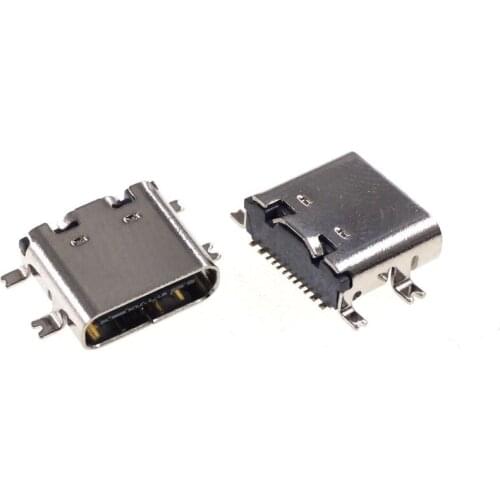 10pcs USB Type-C 3.1 Receptacle 16 Pin Surface Mount Horizontal Edge PCB Connector Female Socket Right Angle