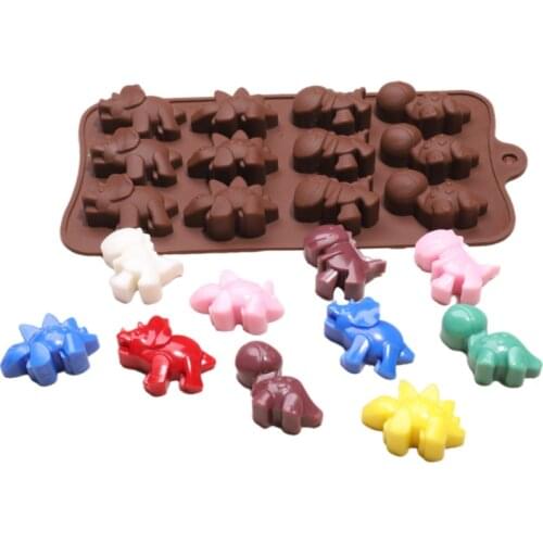 2PCS DIY Silicone Chocolate Mold Dinosaur Animal Cake Biscuit Molds Baking Sugar Candy Silicone Ice Tray Soft Mould Kitchen Tool