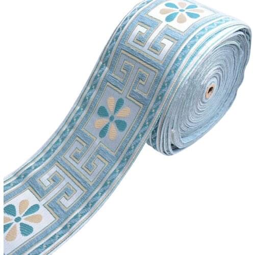 25Yards 12cm Embroidery Lace Woven Jacquard Ribbon Trims Pattern For Curtain Sofa Clothing Straps Accessory DIY Sewing Fabric