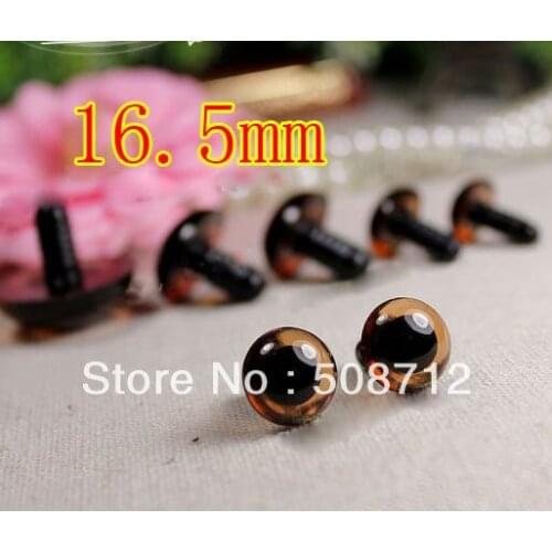 Free shipping!!!!DIY felt toy ------100pcs 16.5mm transparent tan color crystal Safety Eyes with safety washers
