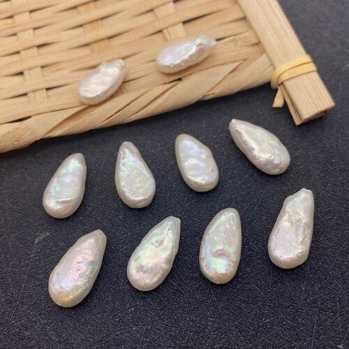 1 Pcs Natural Freshwater Pearl White Drop-shaped Vertical Hole Beads Jewelry Making Bracelet DIY Necklace Spacer Beads 11x12 Mm