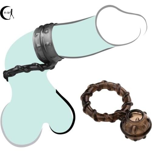 Double Lock Semen Penis Rings Cock Cage Ball Stretcher Sex Toys For Men Massage Penis Trainer Ring Delay Ejaculation Sex Product