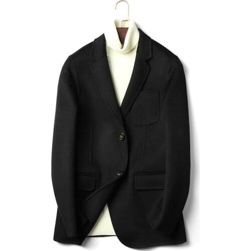 Double Sided Wool Jackets for Men Autumn Winter Top Quality Warm Wool Blazer De Hombre 2020 Abrigo D-20-1617 MF635