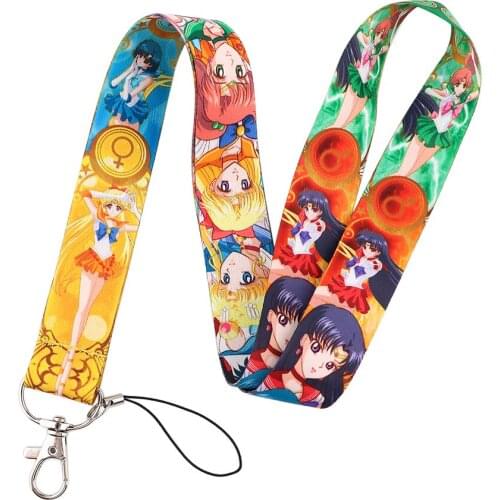 ER734 Anime Girl Cartoon Icons Style Key Chain Lanyard Neck Strap For Mobile Phone USB Badge Holder DIY Hang Rope Gifts
