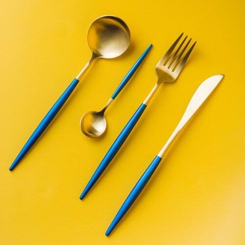 European 304 Stainless Steel Cutlery Set Home Creative Steak Knife Coffee Spoon Fruit Fork Ins Wind