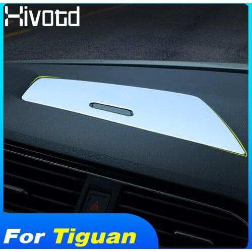 Hivotd For Volkswagen VW TiguanL MK2 2019 2018 2017 Car Front Dashboard Storage Box Protection Trim Cover Case Panel accessories