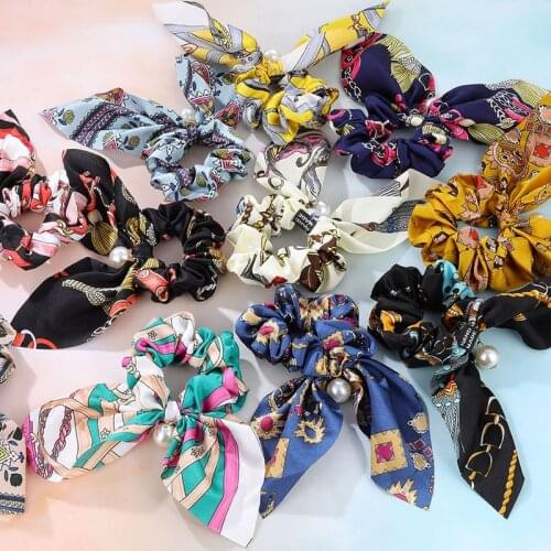 KINFOLK Fashion Silk Scrunchie Headband Hair Bands Accessories For Women Girls Hair Rope Rubber Bands Hair Accessories