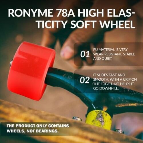 Ronyme 4x Skateboard Wheels 78A ABEC-9 Longboard Wheels PU High Performance Roller Wheels Mini Cruiser Replacement Wheels