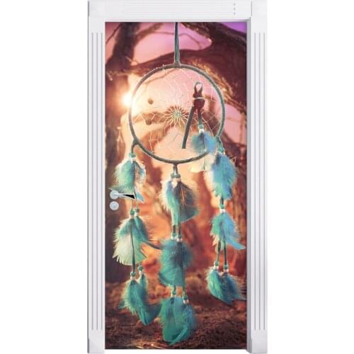 Creative Door Sticker Dreamcatcher DIY Door Cover Wall Stickers Kitchen Home Decoration Accessories Modern 3d Wall Stickers