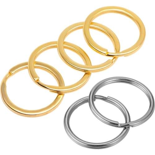 30pcs/lot 25mm Round Flat Key Chain Rings Metal Keychain Key Holder for Women Men Jewelry Making Key Chain