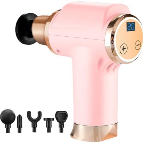 Mini Massage Gun Portable Deep Muscle Massager for Pain Relief Electric Massager Gun with 5 Massage Heads for Gym Office Home