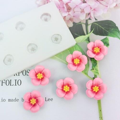 Mini Cherry Blossoms Silicone Handmade Candle Mold DIY Flowers Aromatherapy Soap Molds Chocolate Cake Fondant Mould