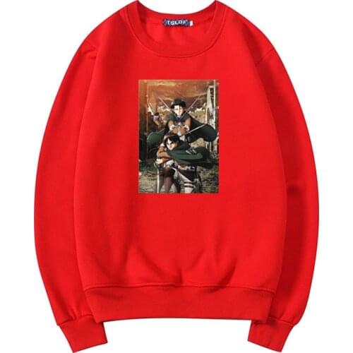 Fashion Attack on Titan Graphic Printed Japan Anime Hoodies Casual Loose Long Sleeve Pullovers Asian Size Manga Sweatshirt