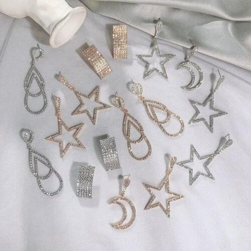 Match-Right 2020 New Rhinestone Hanging Dangle Exquisite Fashion Drop Earrings for Women Elegant Prevent Allergy Earrings LX090