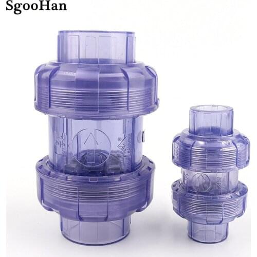 1PC 20mm ~ 63mm UPVC Check Valve Transparent PVC Pipe Fittings Garden Irrigation System Aquarium Fish Tank Non Return Connectors