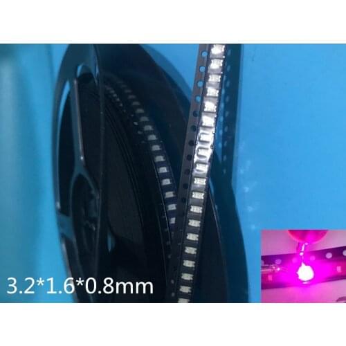 Wholesale 1000pcs SMD SMT 1206 Pink Super bright LED lamp light High quality New 1206 SMD LED PINK 1206 DIODES 3.2*1.6*0.8MM