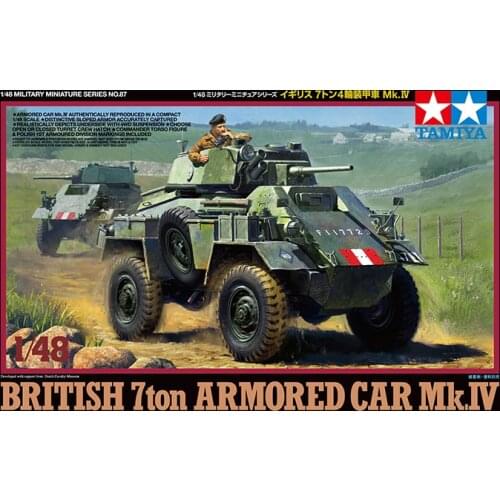 Original Tamiya Plastic Assembled Army Model 1/48 UK 7 Ton Mk.IV Four Wheeled Armoured Vehicles Car Toy Gift Collection 32587