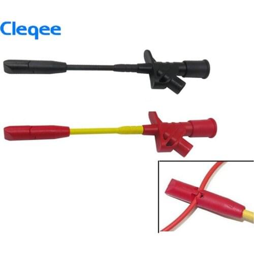 P5005 2Pcs Fully Insulated Quick Piercing Test Needle Hook Clips Multimeter Testing Probes Oscilloscope Accessories