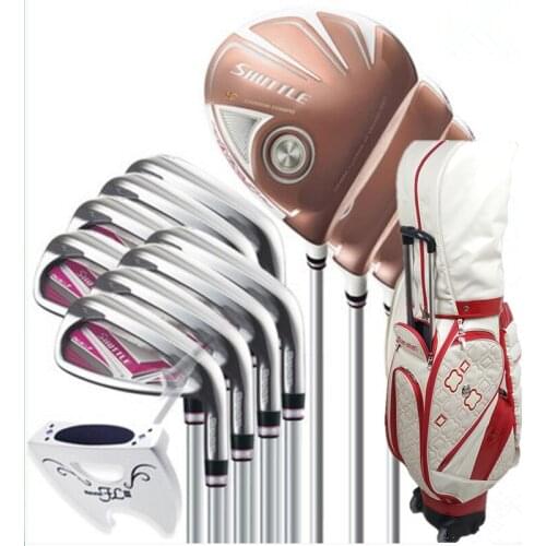 Womens Full Set of Graphite Clubs, Maruwan Wooden Track Mixed Rod Iron Golf Clubs