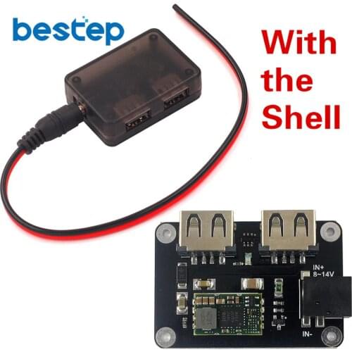 DC 9V 12V to 5V 4A Step-Down Module Dual USB Charger Compatible with Apple Android Phone with Case