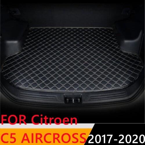 Sinjayer Car Trunk Mat Waterproof AUTO Tail Boot Carpets Flat Side Cargo Carpet Pad Liner Fit For Citroen C5 AIRCROSS 2017-2020