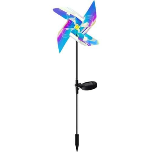 Solar Wind Spinner Garden Stake Pinwheels With 8 Lighting Modes LED Fairy Lights Outdoor Patio Lawn Christmas Holiday Decoration