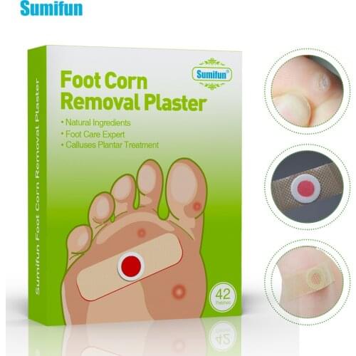 Sumifun 42Pcs/Box Foot Corn Removal Patch Warts Thorn Curative Calluses Callosity Detox Foot Pads Medical Plasters K04401