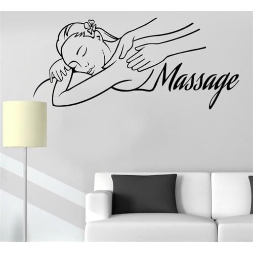Massage Logo Vinyl Wall Decal Massage Room Spa Woman Relax Beauty Wall Stickers Home Decor Removable Wall Decor Murals D166