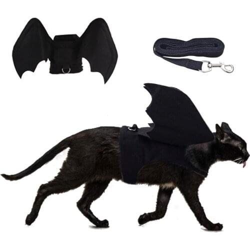 Cat Halloween Harness,Halloween Bat Wings Pet Costumes for Small Dogs Cats Halloween Party Decoration