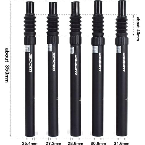 ZOOM E-Bike Seatpost 25.4 27.2 28.6 30.9 31.6mm Length 350mm Folding Bike Aluminum alloy Suspension Damping Seat Tube