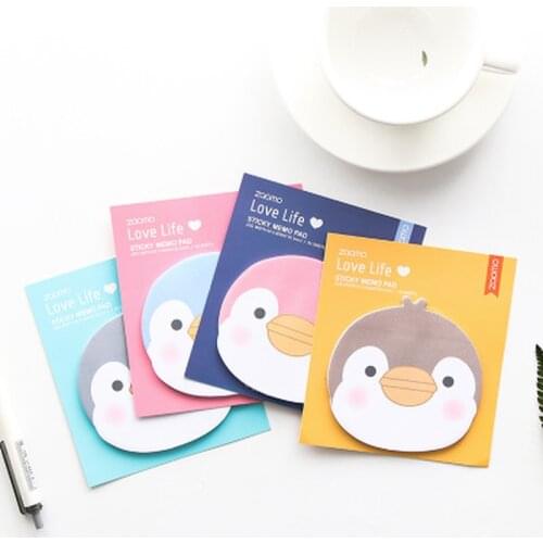 1pcs Penguin Sticky Notes Cute Stationery Planner Stickers Memo Sheets Office School Supplies Cute Cartoon Student Memo Pad