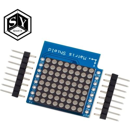 1PCS Great IT Matrix LED Shield V1.0.0 For WEMOS D1 Mini Digital Signal Output Controller Module 8 X 8 Dot Board Control