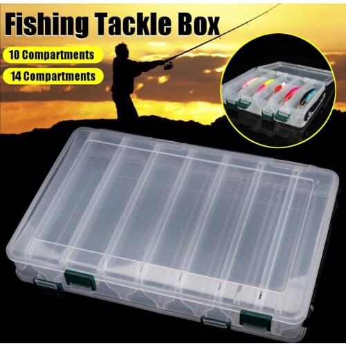 10/14 Grids Tackle Storage Box Fishing Lure Bait Hook Double-sided Visible Box