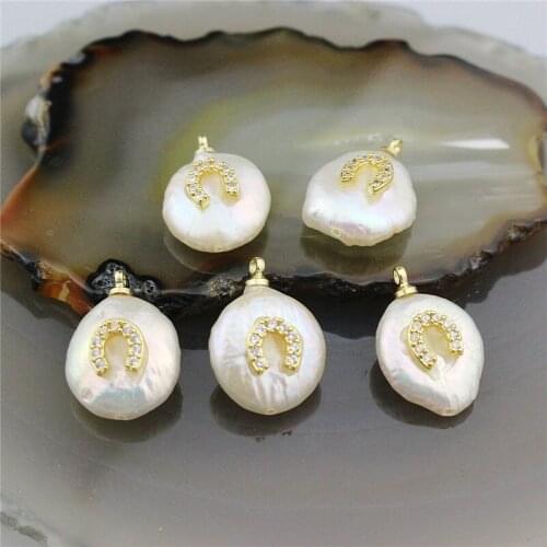 10-20mm 20pcs/lot Freshwater pearl cz charm,delicate zircon micro pave charm,natural freshwater pearl jewelry cheap wholesale