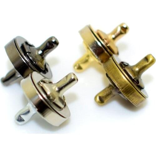 10sets/lot Sided Rivet Magnetic Snaps Button Four Colors Metal Button Fastener for overcoat Bag Purse Clasp Garment Accessories