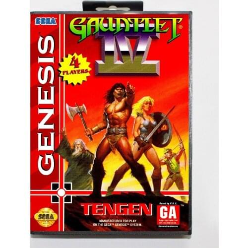 16 bit Sega MD game Cartridge with Retail box - Gauntlet IV game card for Megadrive Genesis system
