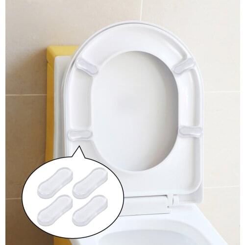 4pcs Universal Toilet Seat Cover Plugers Mute Anti-collision Transparent Sticker Toilet Seat Bumper Furniture Silencer Cushion