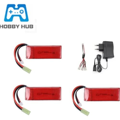 7.4V 2800mAh Lipo Battery Charger Set For Feilun FT009 RC Boat Car Spare Parts 2S 7.4v 25C RC Toys Battery